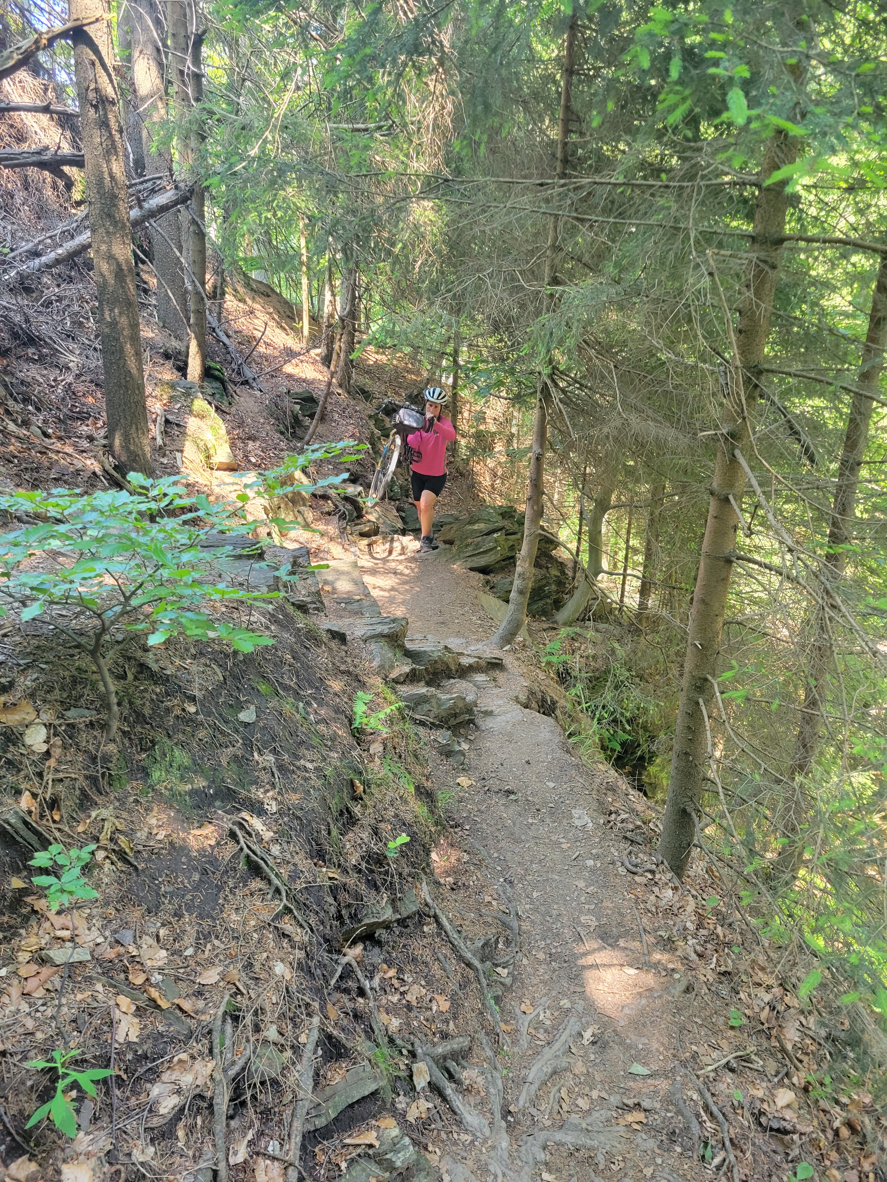 The full bike trip wasn't biking. Sometimes we carried our bikes as we hiked
