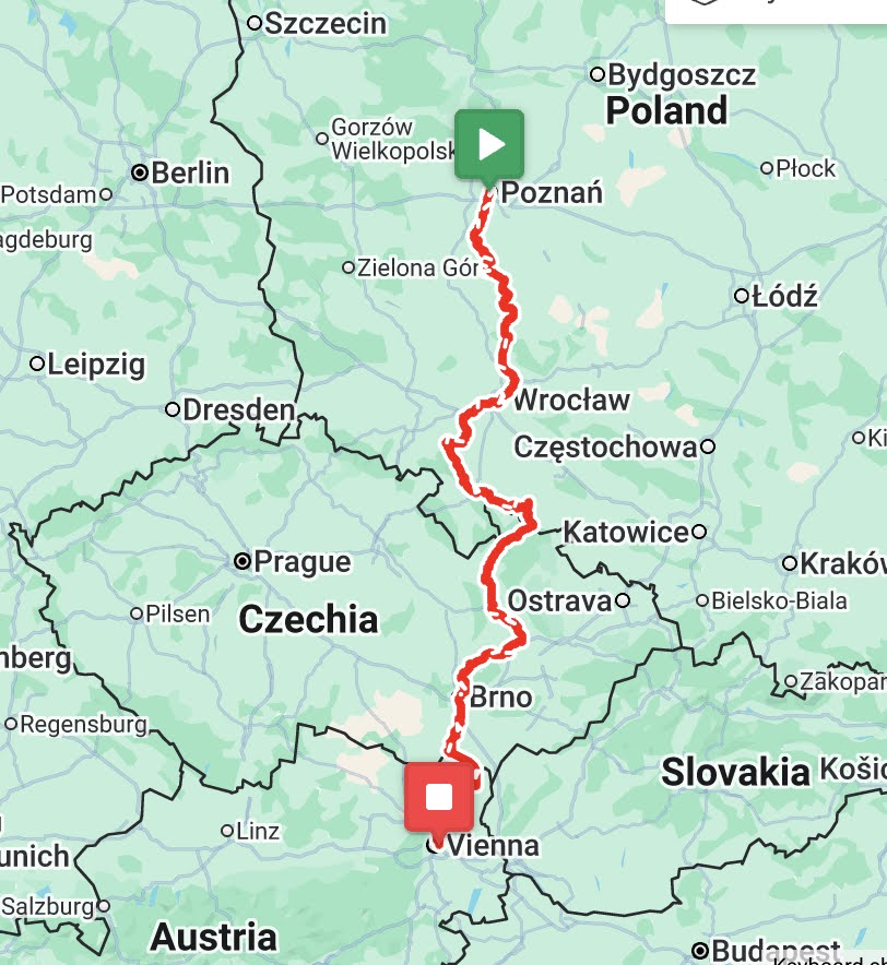 Route we took on the bike route