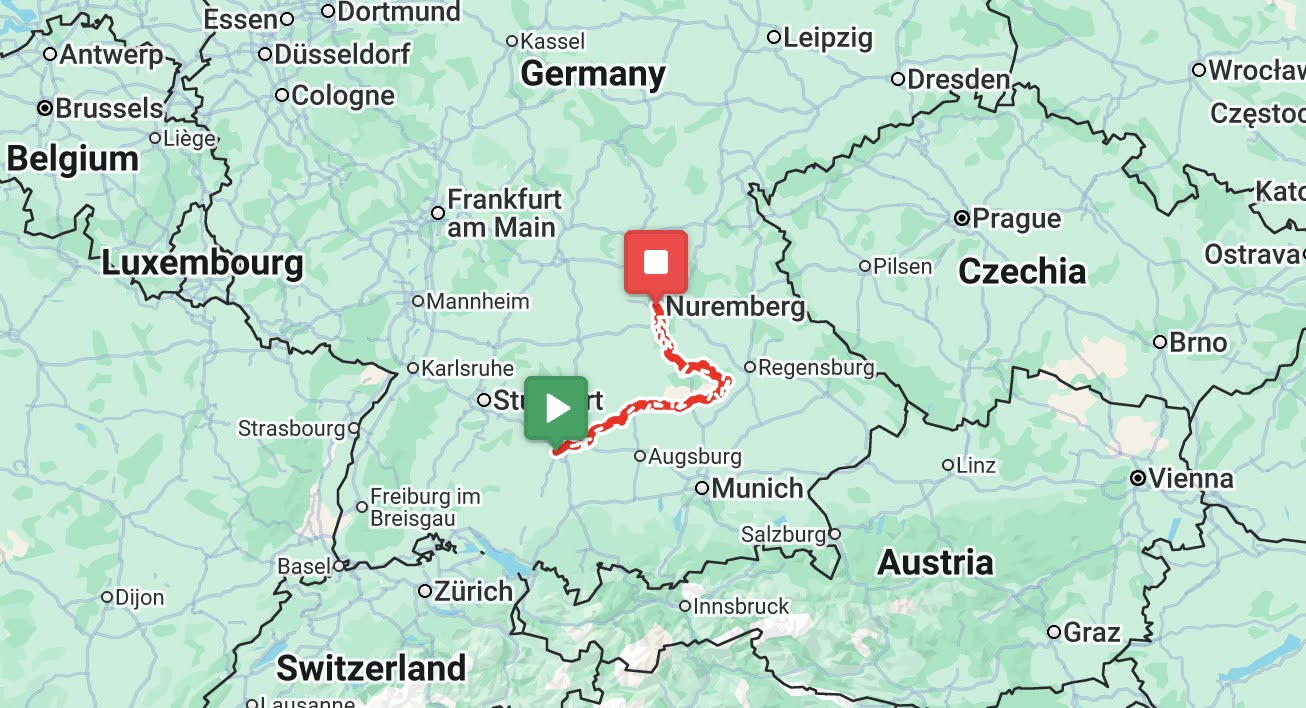 Map of the bike route