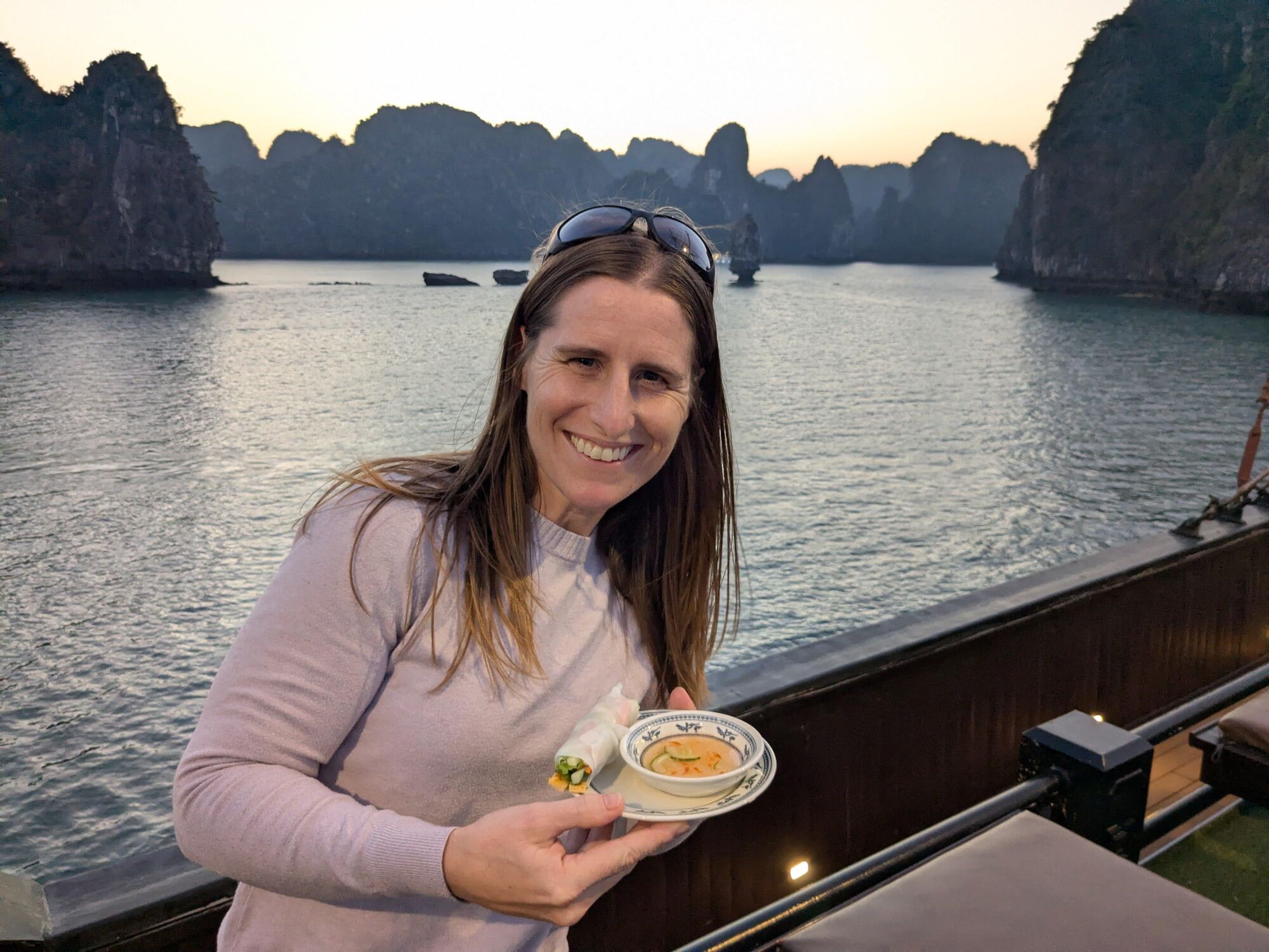 Yummy food on a boat!