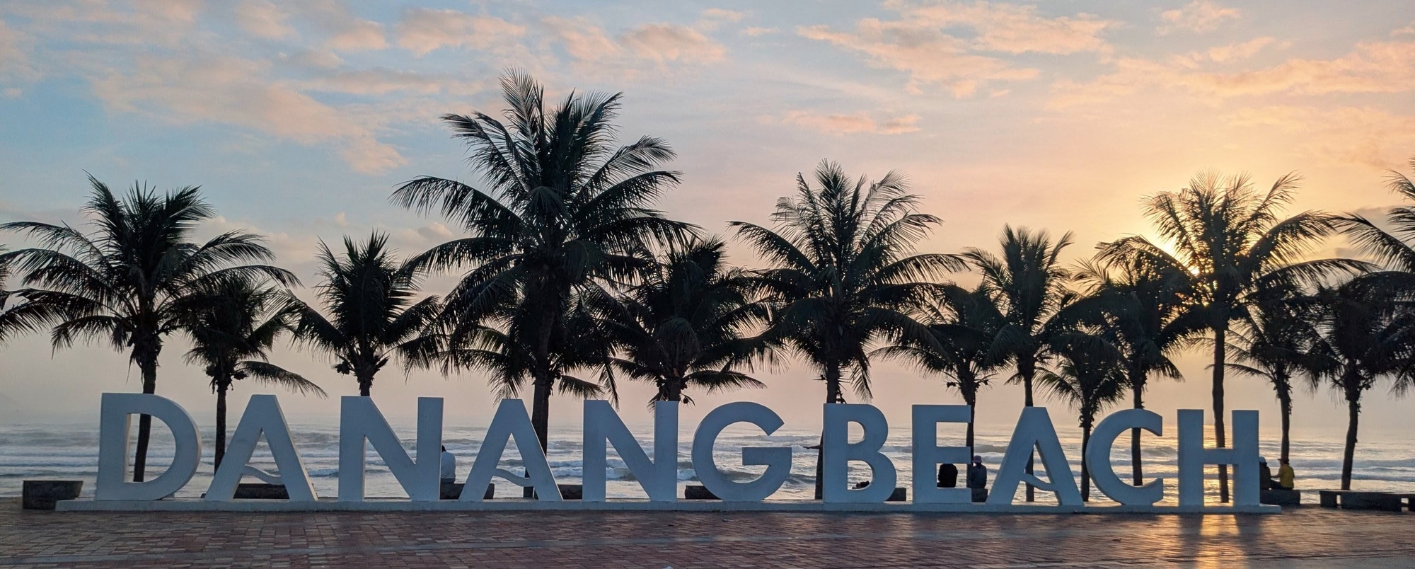 Da Nang's beach boardwalk at sunrise