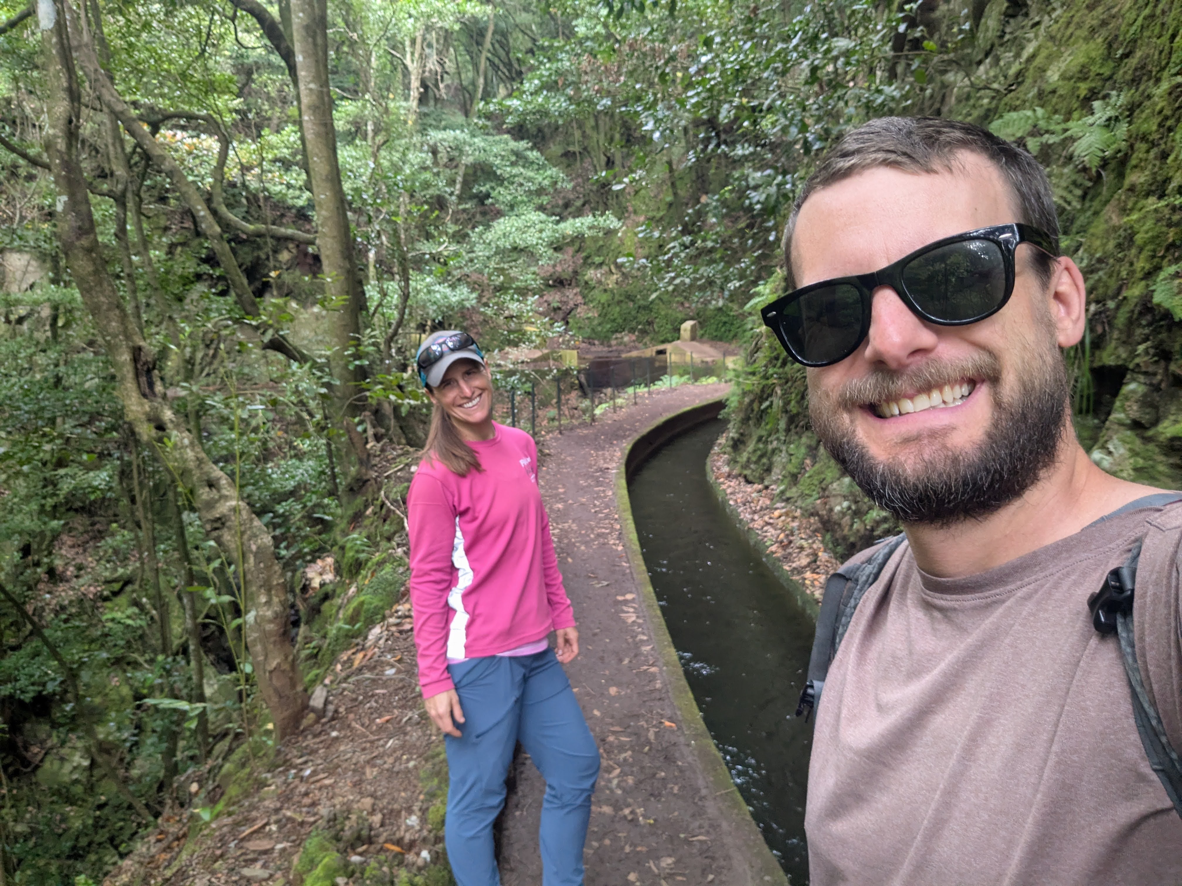Walking next to a channel carrying water