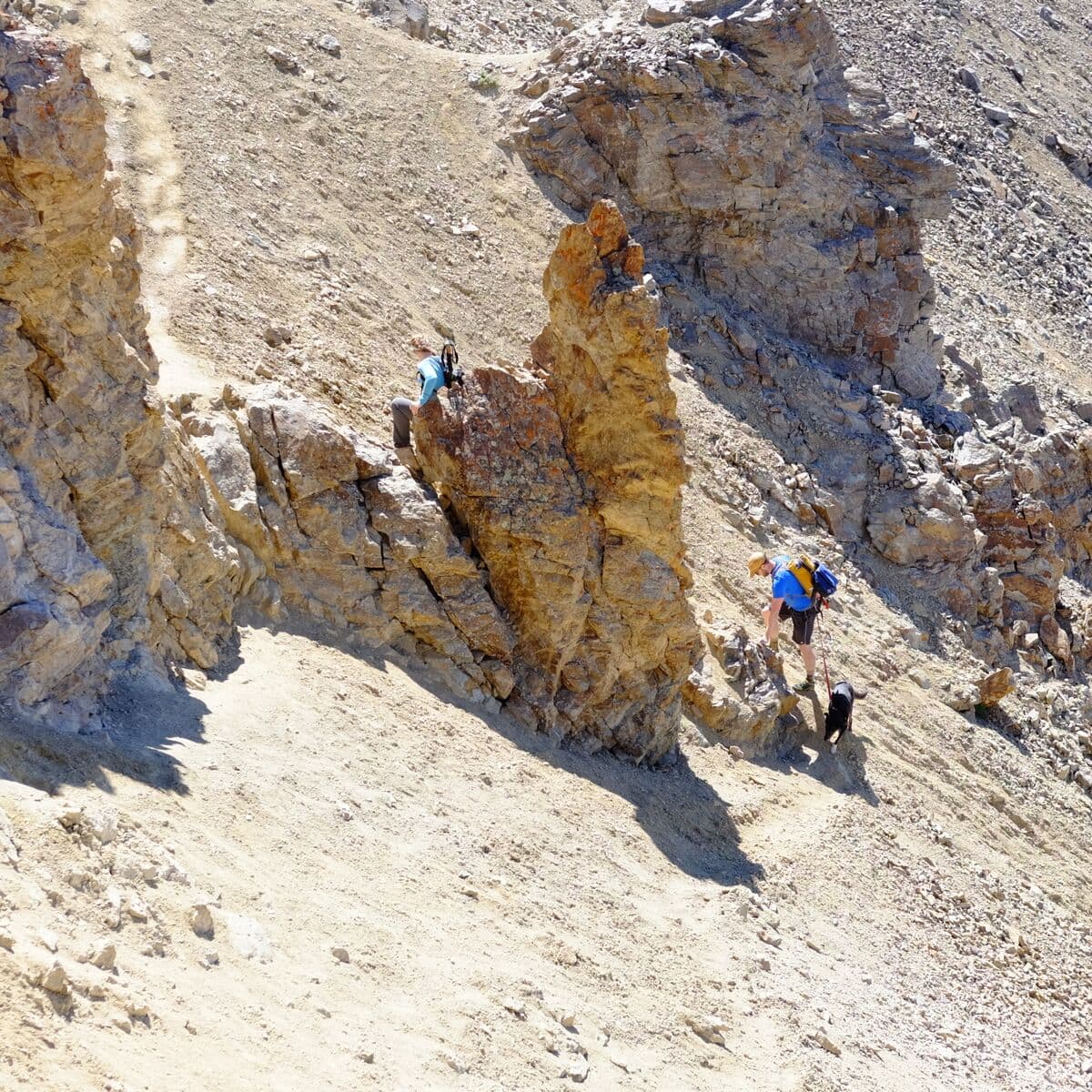 Near the summit, the only technical part of this trek.