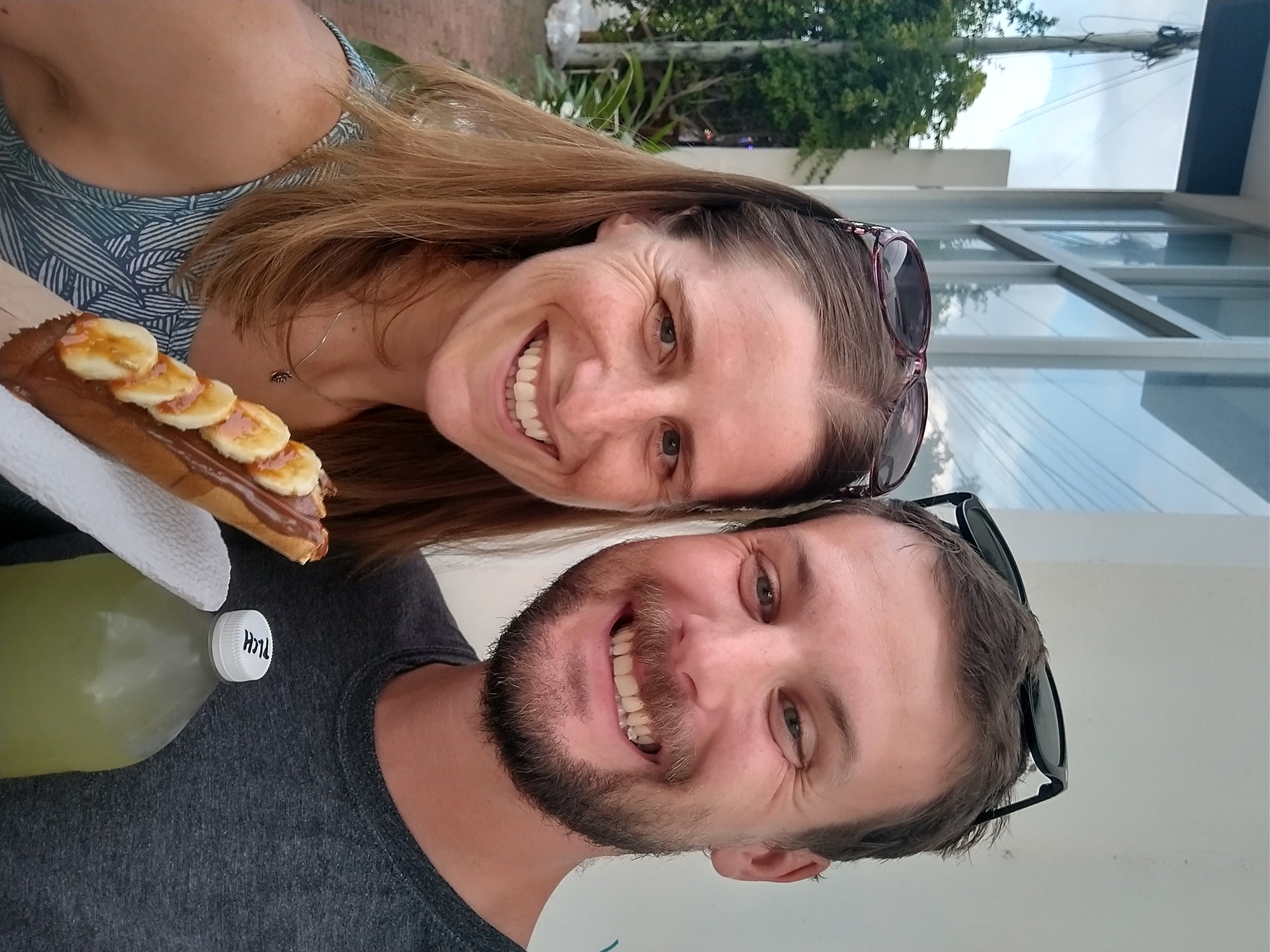 Randi and Tyler eating some yummy Mexican street food!