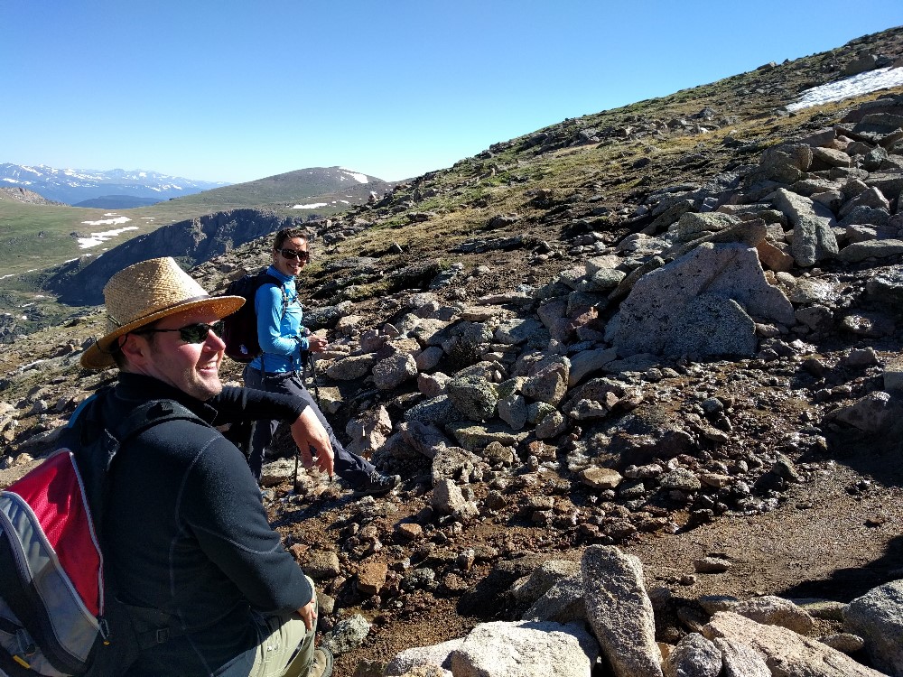 Taking a break on the way up